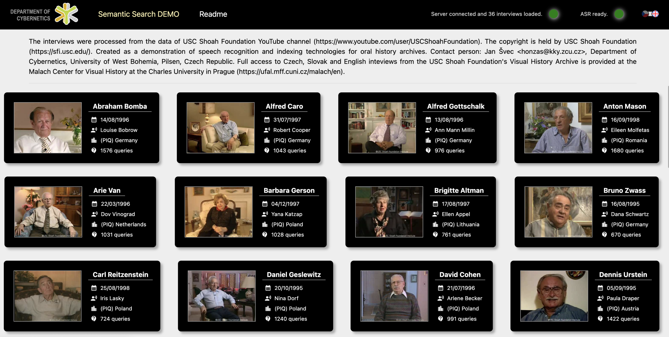 Wide preview of the Semantic Search / Asking Questions interface used in the CLARIN impact story