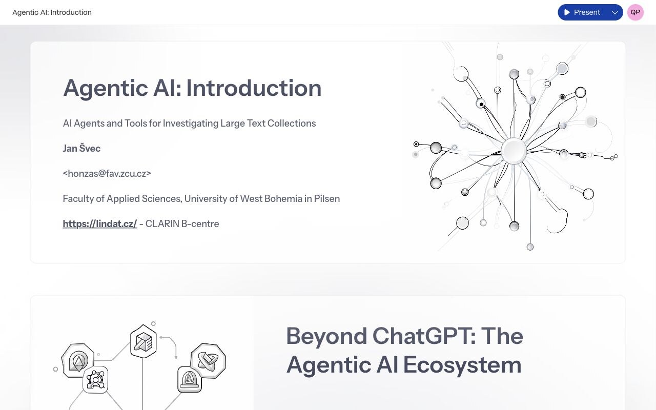 Úvodní snímek prezentace Agentic AI Introduction v Gamma