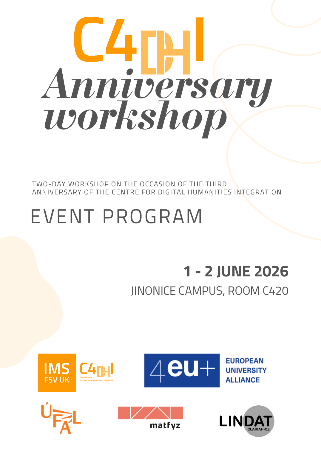 First page of the C4DHI Anniversary Workshop programme